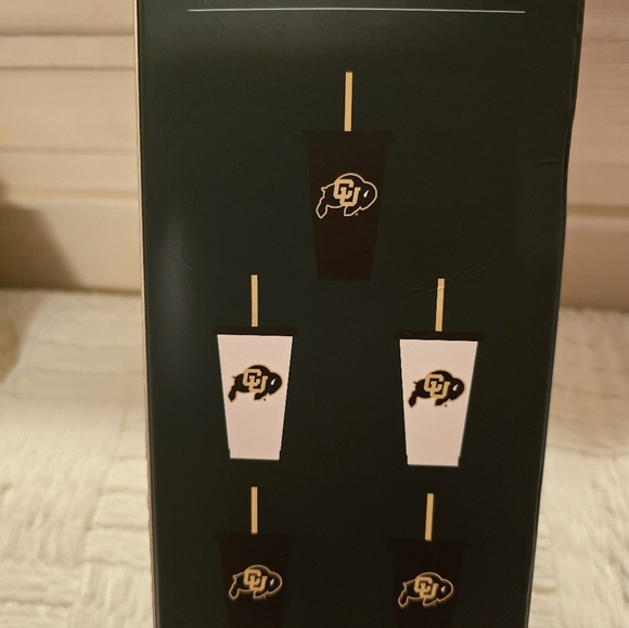 Starbucks Campus Collection CU Buffs Set of 5 Reusable Cold Cups Lids – New - Picture 4 of 4